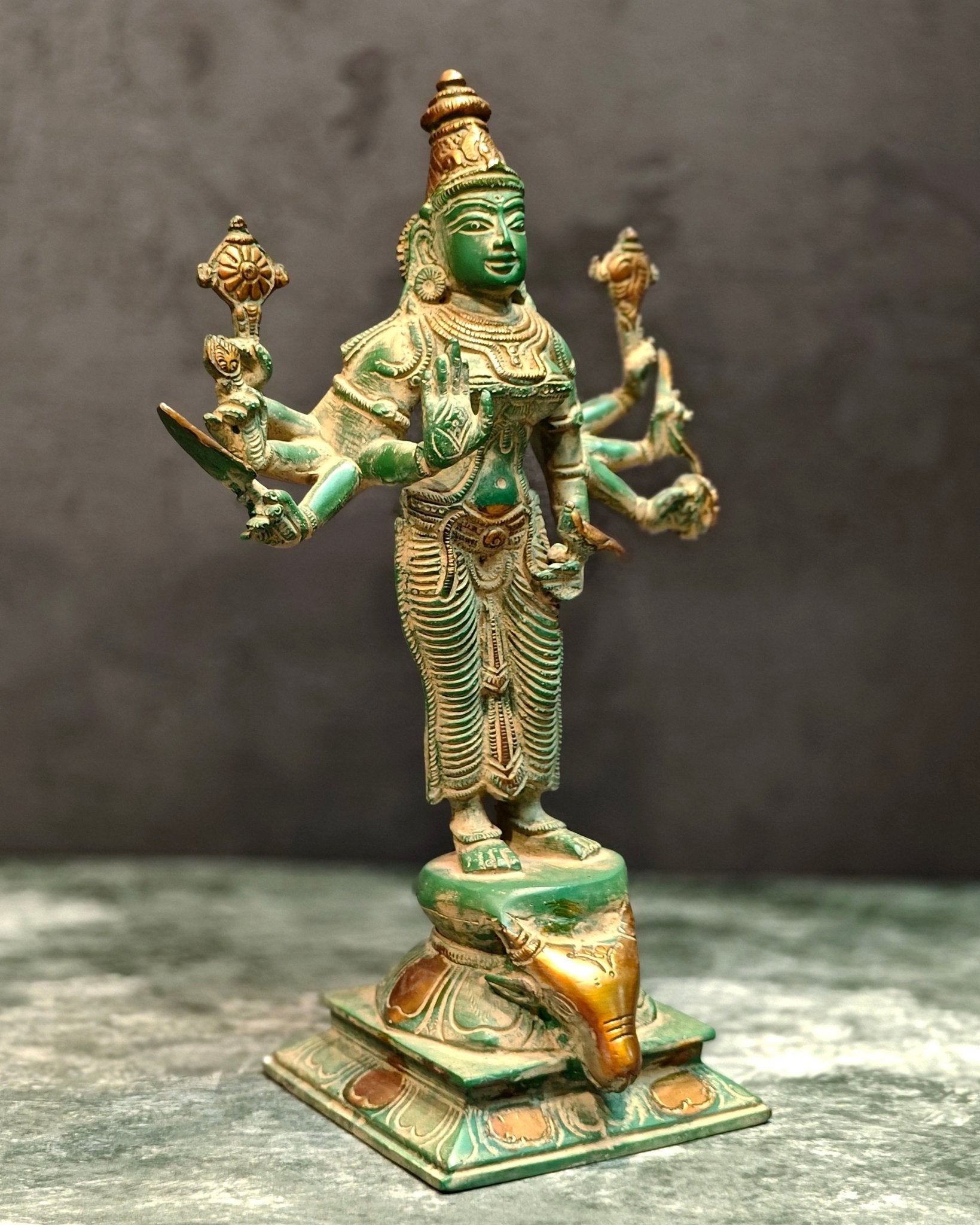Brass Goddess Narayani Statue | 12"