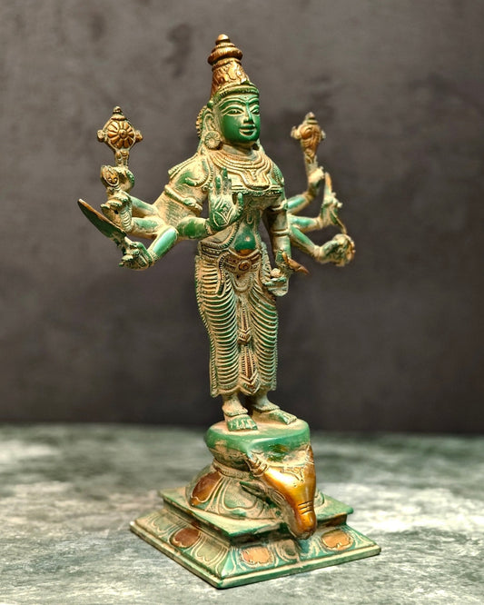 Brass Goddess Narayani Statue | 12"