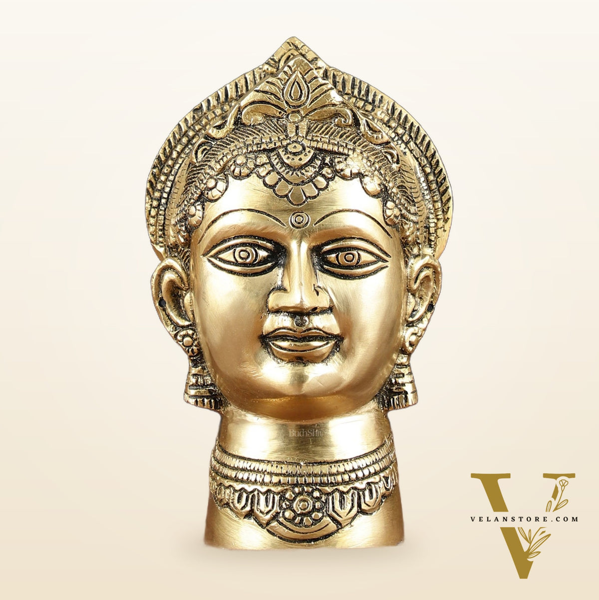 Brass Goddess Parvati Gauri Face Statue | Beautiful Features | 7