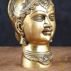 Brass Goddess Parvati Gauri Face Statue | Beautiful Features | 7
