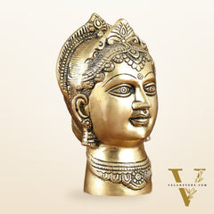 Brass Goddess Parvati Gauri Face Statue | Beautiful Features | 7