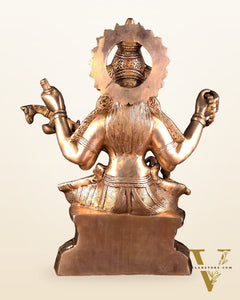 Brass Goddess Saraswati Statue – Handcrafted Idol of Wisdom & Knowledge 18 inch