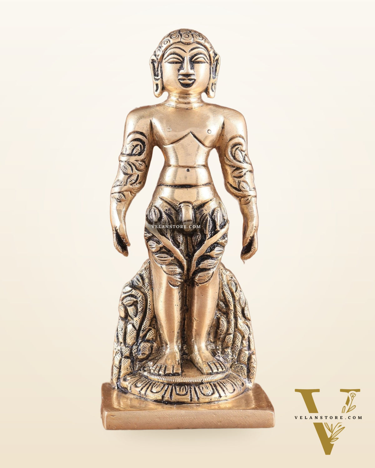 Brass gommateshwara bahubali Jain God Standing Statue 6"