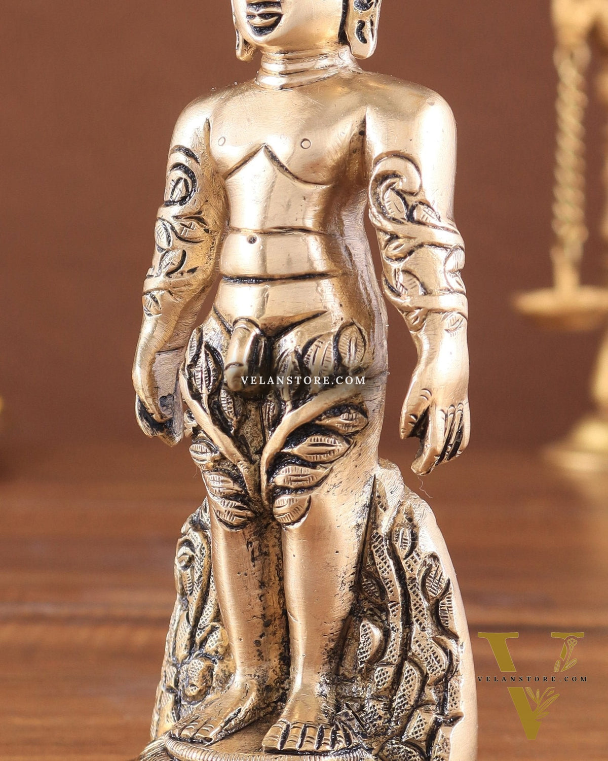 Brass gommateshwara bahubali Jain God Standing Statue 6"