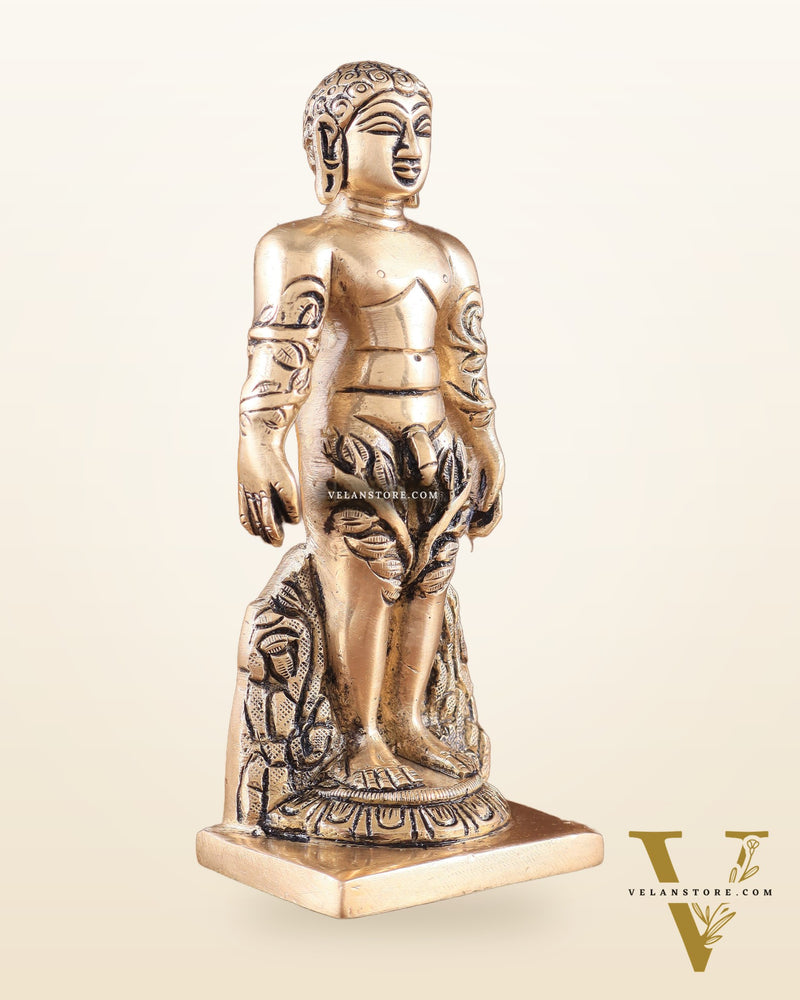 Brass gommateshwara bahubali Jain God Standing Statue 6"