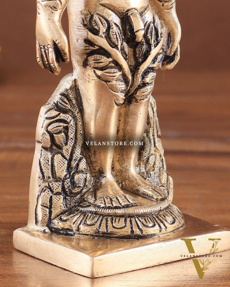 Brass gommateshwara bahubali Jain God Standing Statue 6"