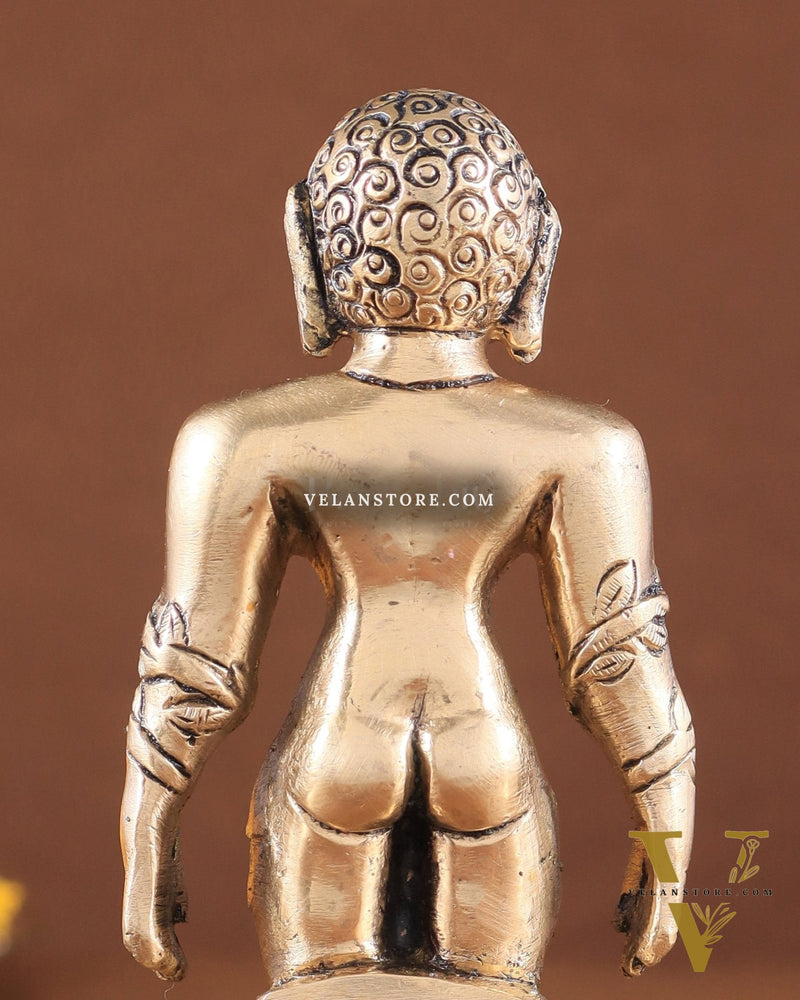 Brass gommateshwara bahubali Jain God Standing Statue 6"