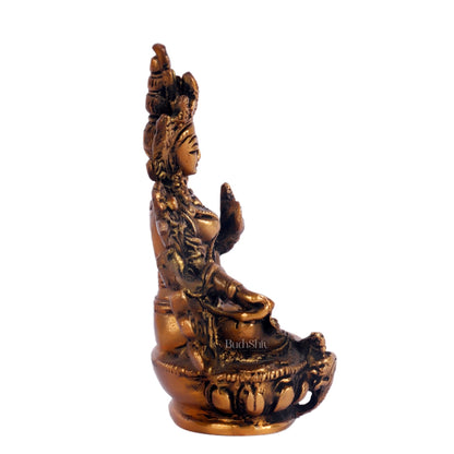 Brass Green tara devi statue 3 "