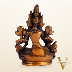 Brass Green tara devi statue 3 "