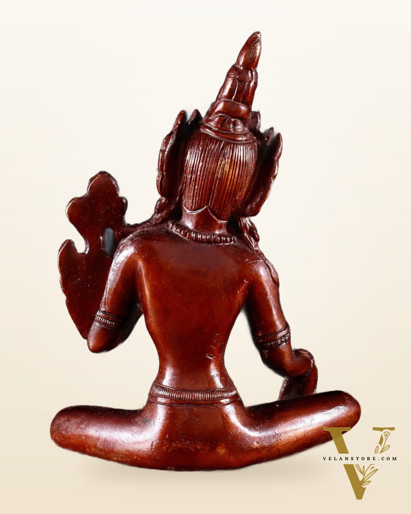 Brass Green Tara Statue – 5.5” (14 cm) | Double Tone Finish