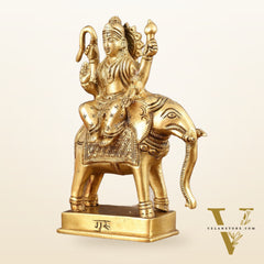 Brass Guru Brihaspati Dev Idol (Planet Jupiter) for Pooja & Vastu - 6.5 Inch Height
