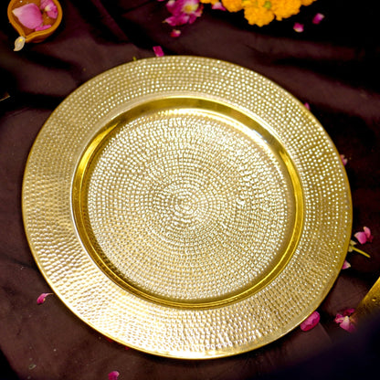 Brass Hammered 13" Serving Plate