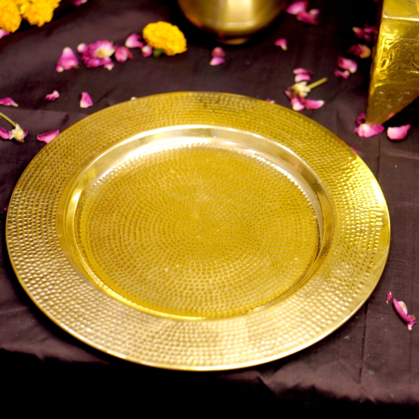 Brass Hammered 13" Serving Plate