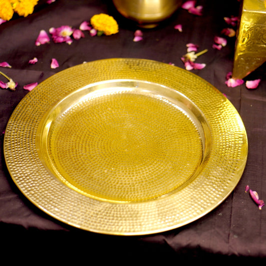 Brass Hammered 13" Serving Plate