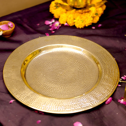 Brass Hammered 13" Serving Plate