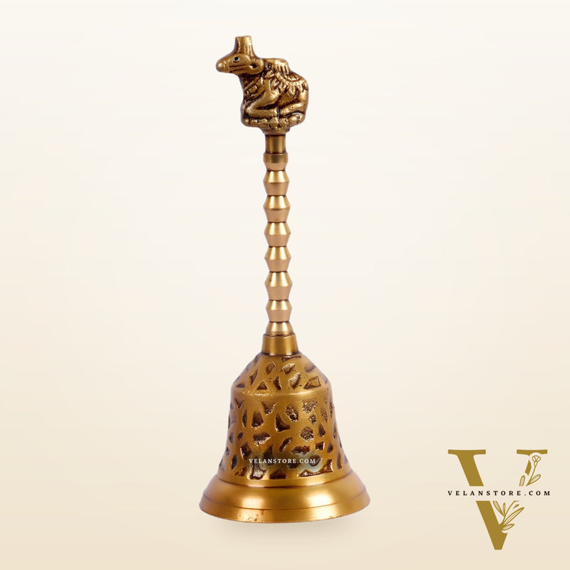 Brass hand bell for pooja 8.5"