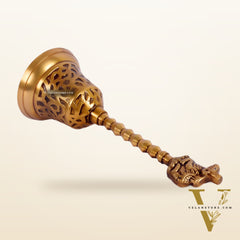 Brass hand bell for pooja 8.5"