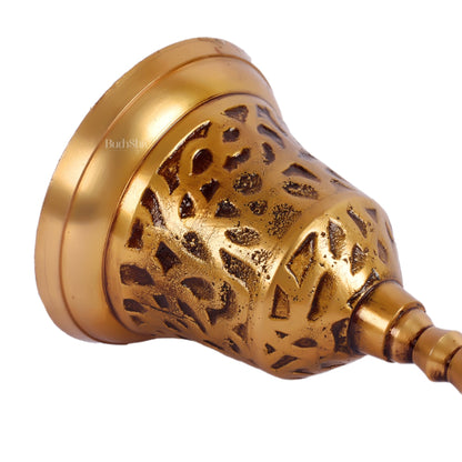 Brass hand bell for pooja 8.5"