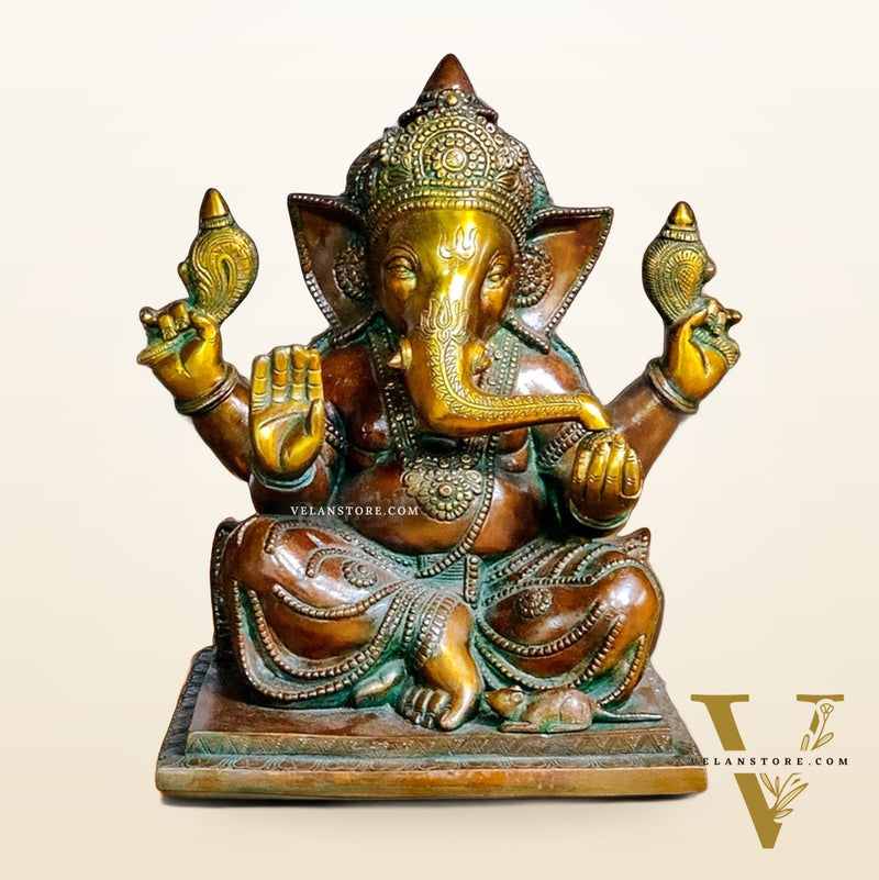 Brass Handcrafted Aashirwaad Ganesha 15"