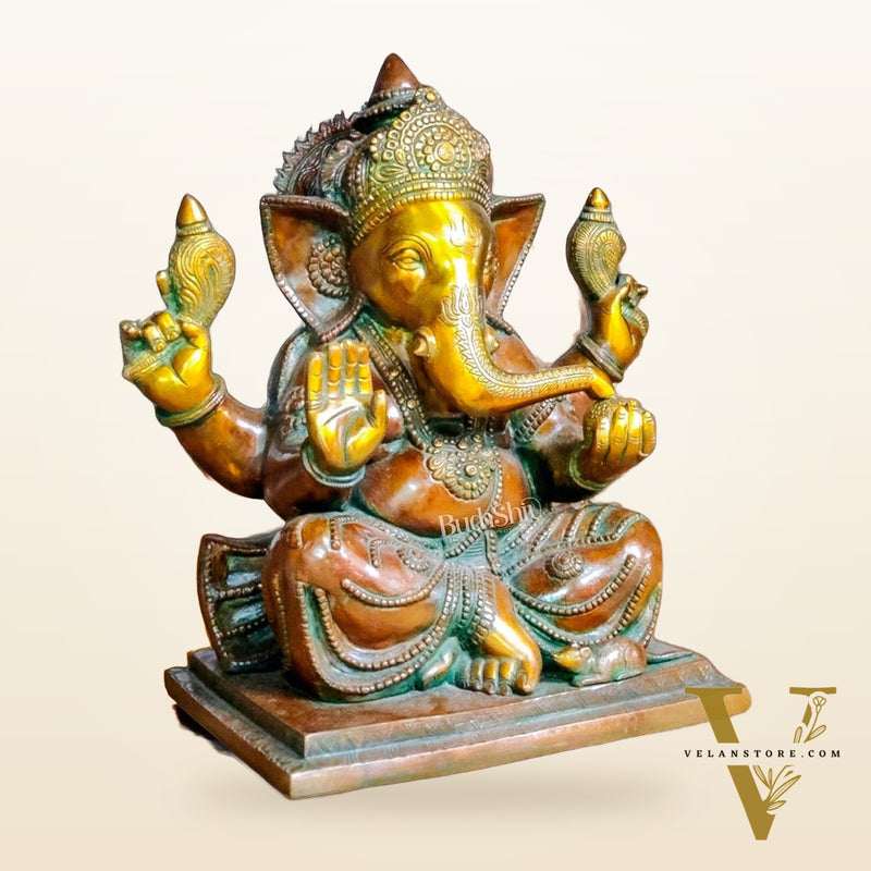 Brass Handcrafted Aashirwaad Ganesha 15"