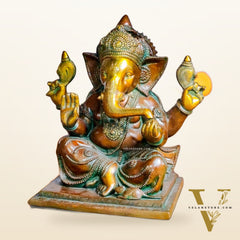 Brass Handcrafted Aashirwaad Ganesha 15"