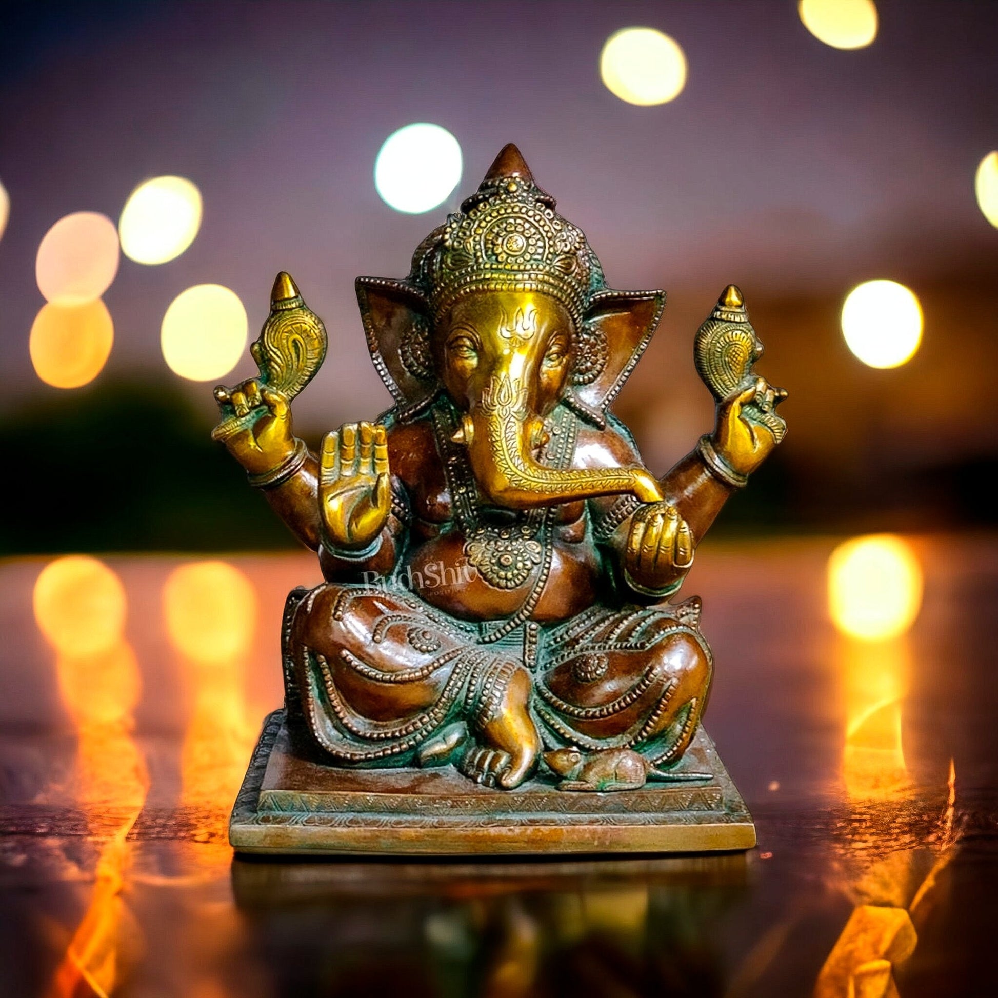 Brass Handcrafted Aashirwaad Ganesha 15"