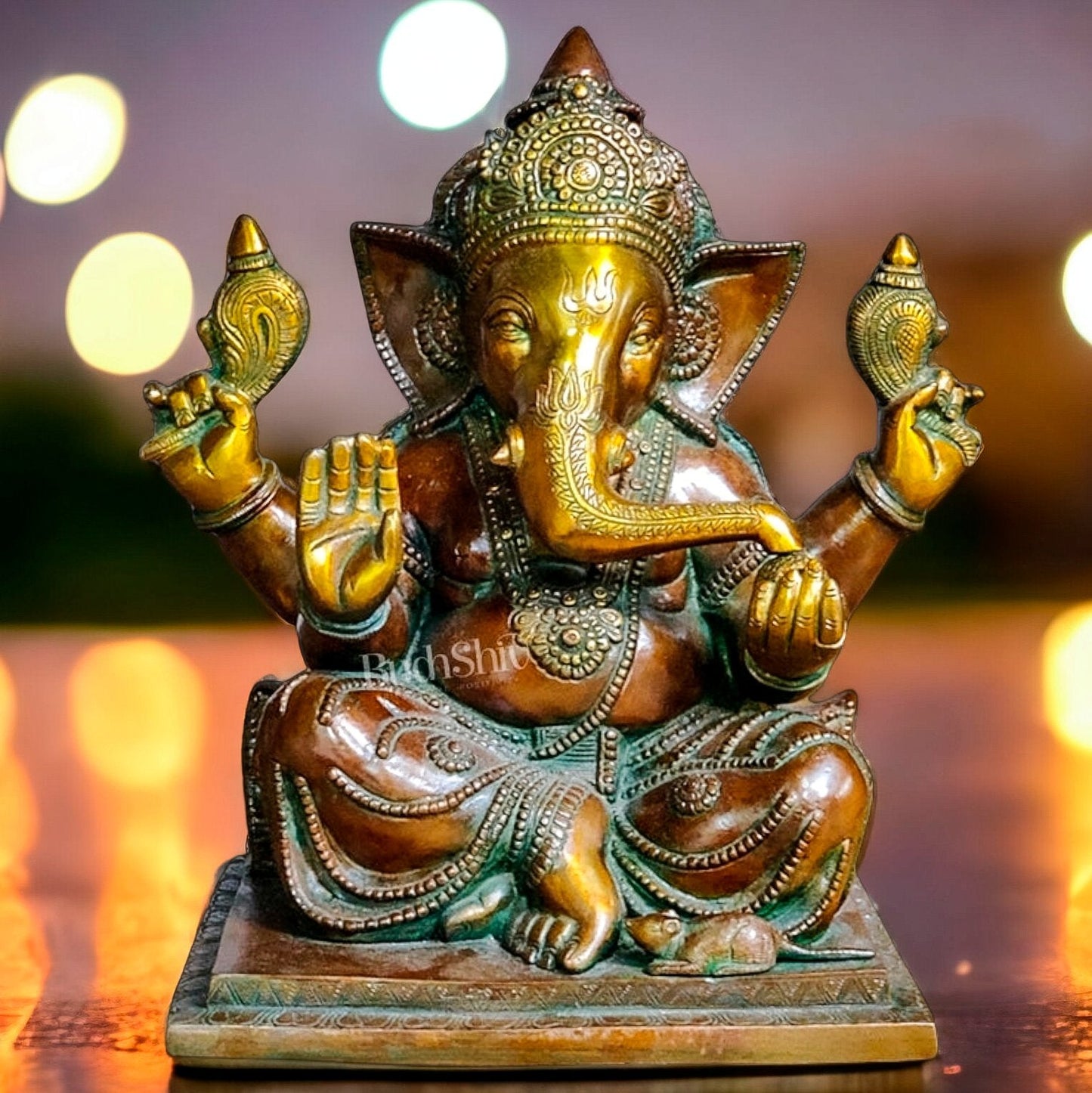 Brass Handcrafted Aashirwaad Ganesha 15"