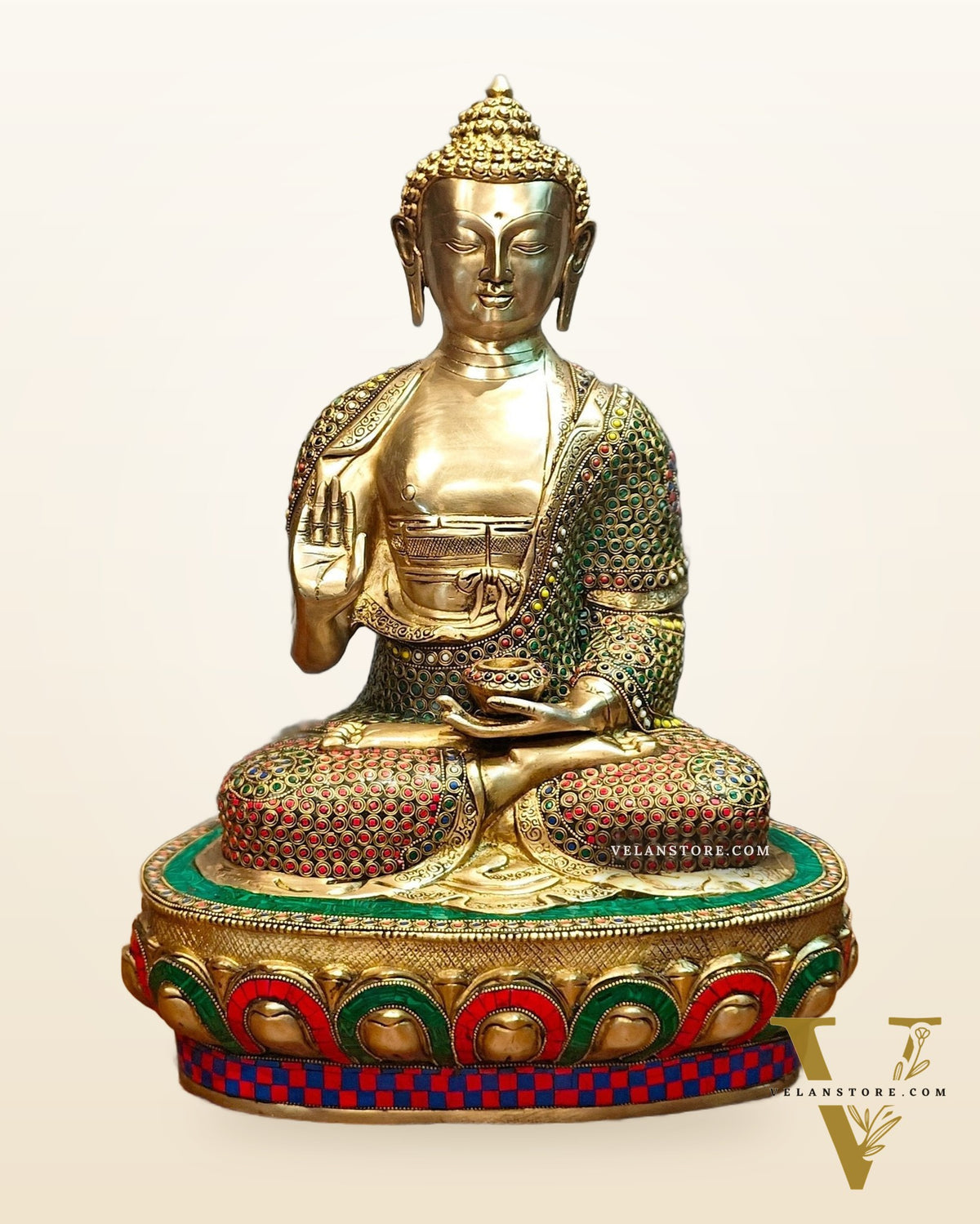 Brass Handcrafted Buddha Statue 21 inch