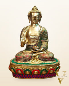 Brass Handcrafted Buddha Statue 21 inch