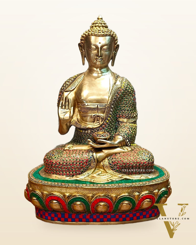 Brass Handcrafted Buddha Statue 21 inch