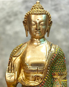 Brass Handcrafted Buddha Statue 21 inch