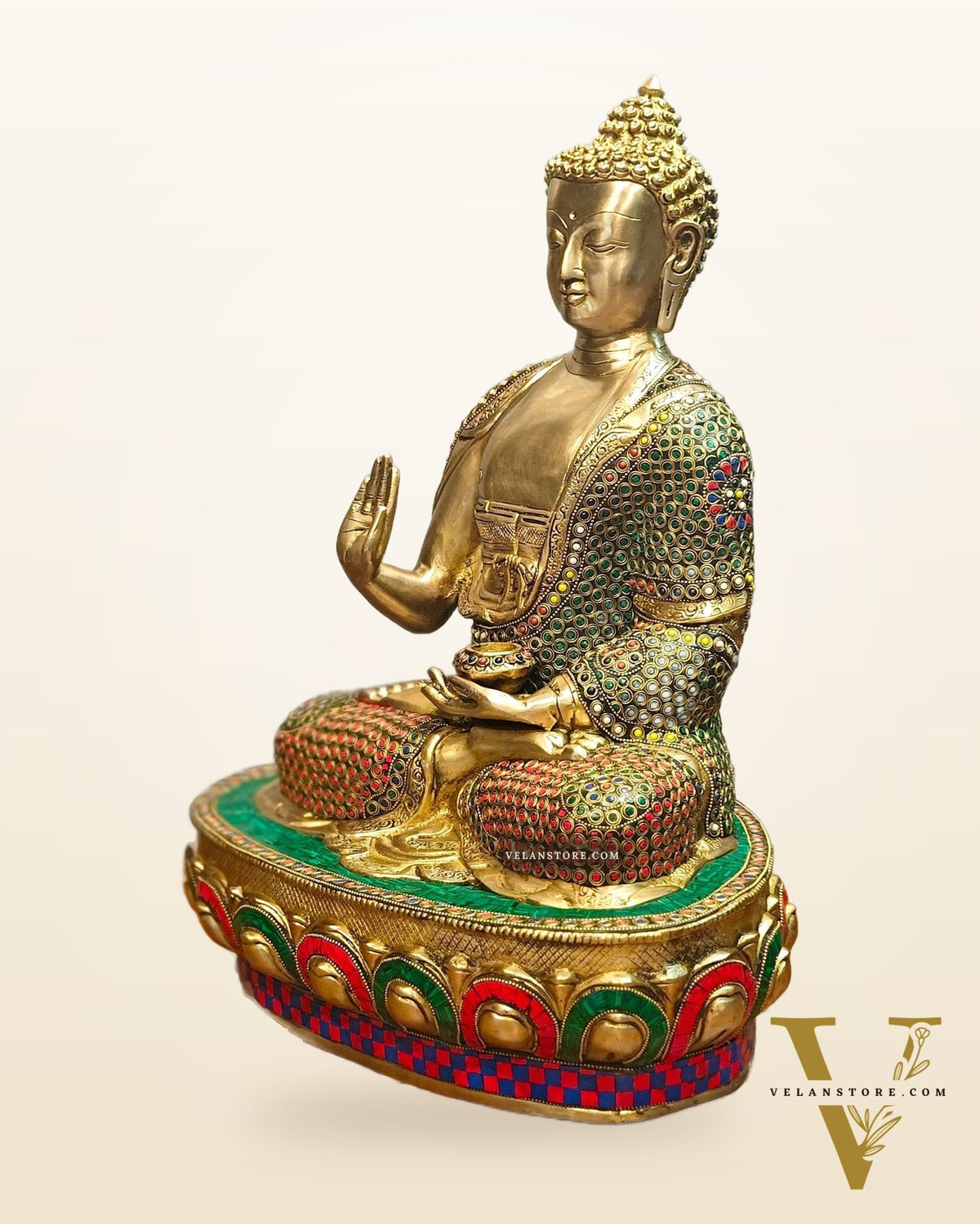 Brass Handcrafted Buddha Statue 21 inch