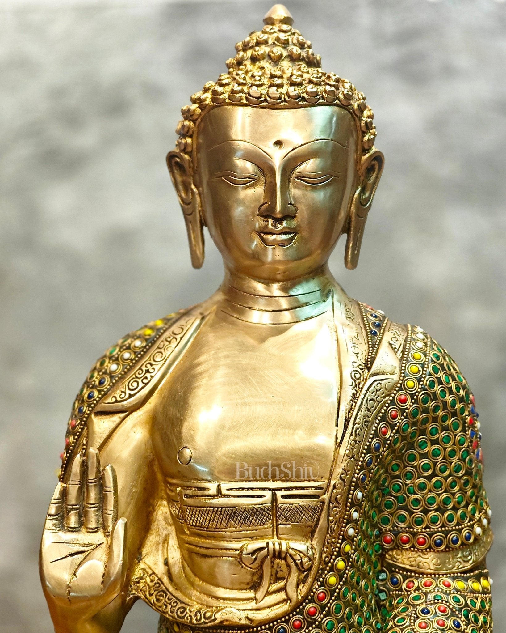 Brass Handcrafted Buddha Statue 21 inch