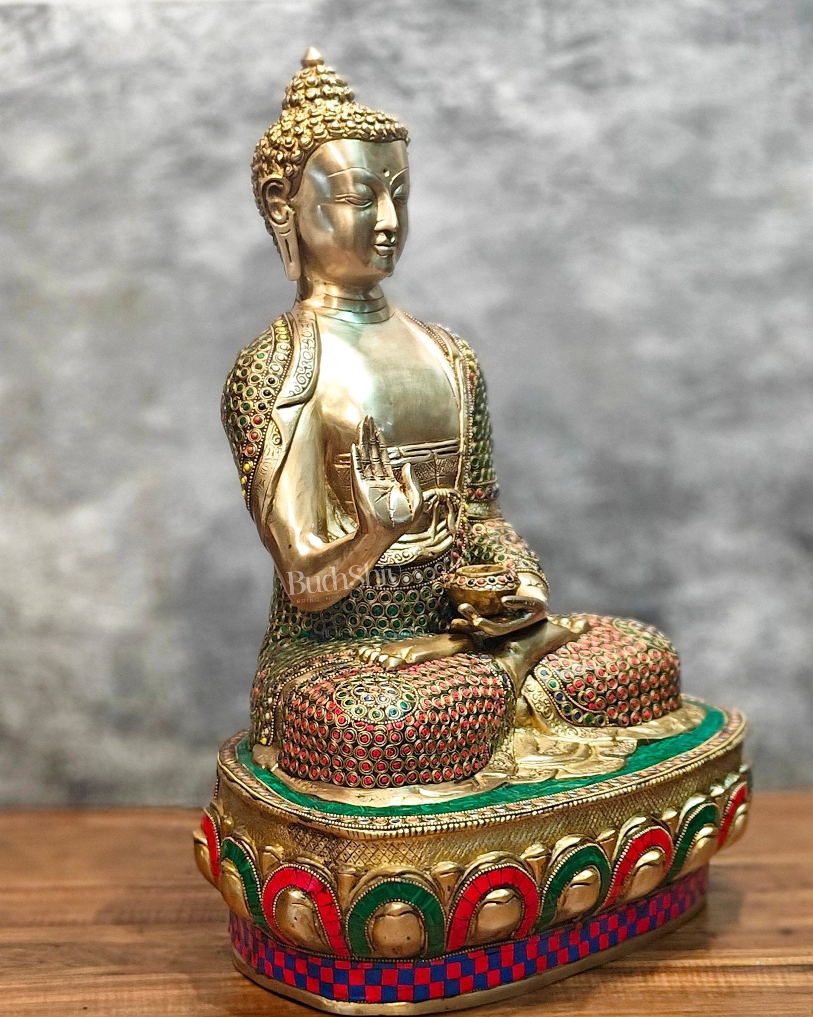Brass Handcrafted Buddha Statue 21 inch