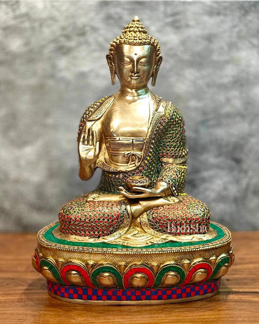 Brass Handcrafted Buddha Statue 21 inch