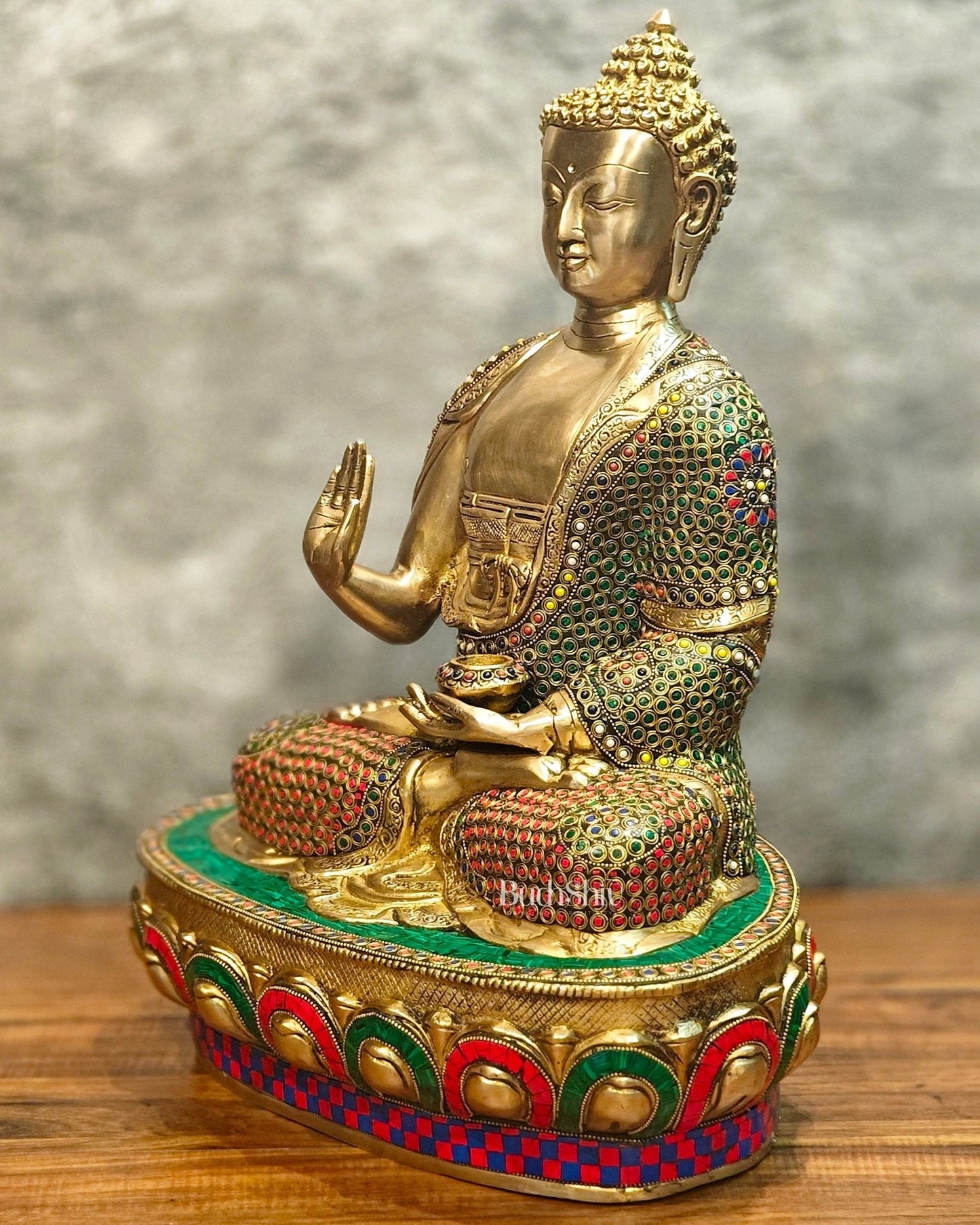 Brass Handcrafted Buddha Statue 21 inch