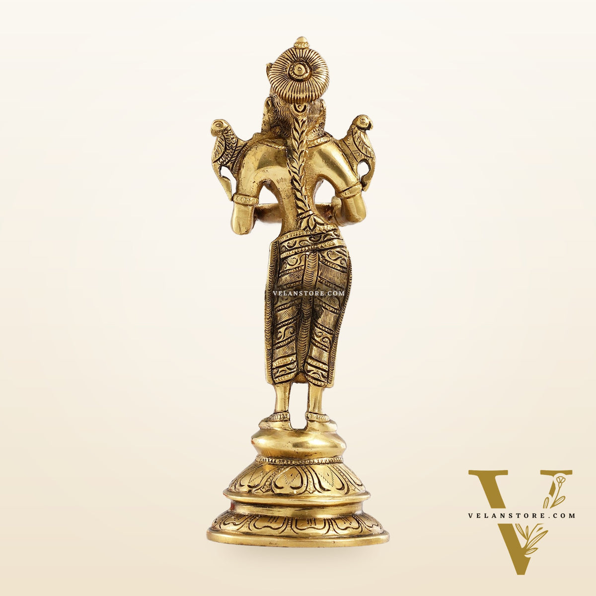 Brass Handcrafted Deep Lakshmi Oil Lamp - 11 inch