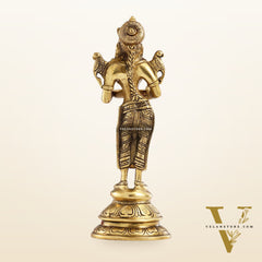 Brass Handcrafted Deep Lakshmi Oil Lamp - 11 inch