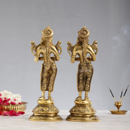 Brass Handcrafted Deep Lakshmi Oil Lamp - 11 inch