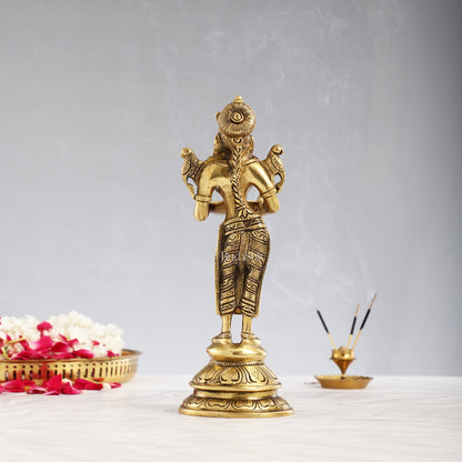 Brass Handcrafted Deep Lakshmi Oil Lamp - 11 inch
