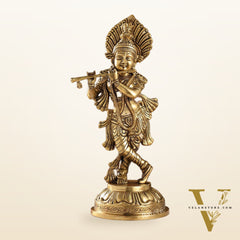 Brass Handcrafted Ever Smiling Shri Krishna idol - 15 "
