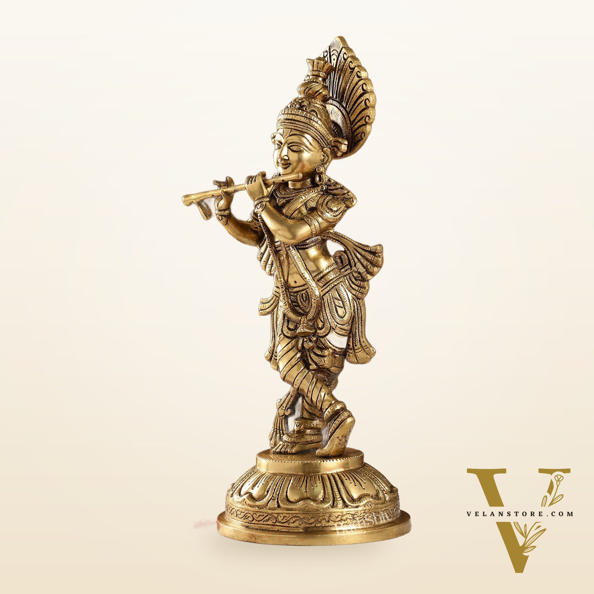 Brass Handcrafted Ever Smiling Shri Krishna idol - 15 "