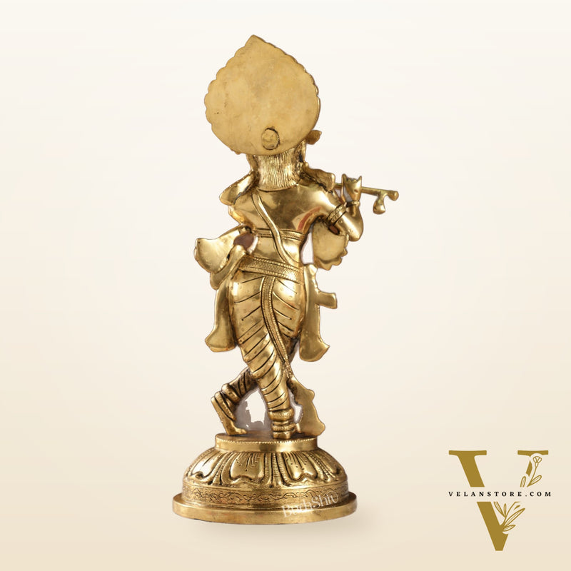 Brass Handcrafted Ever Smiling Shri Krishna idol - 15 "
