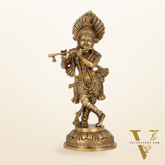 Brass Handcrafted Ever Smiling Shri Krishna idol - 15 "