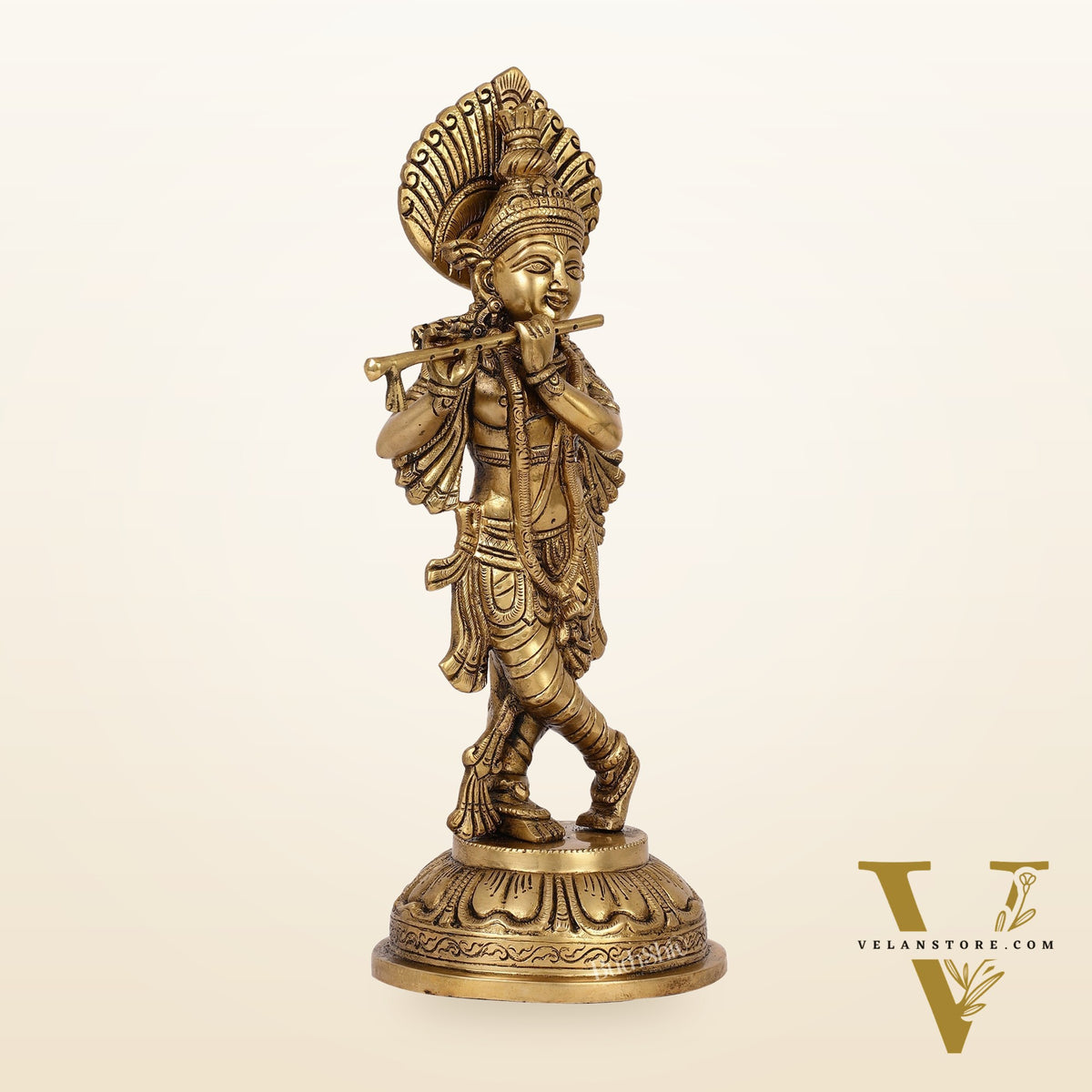 Brass Handcrafted Ever Smiling Shri Krishna idol - 15 "
