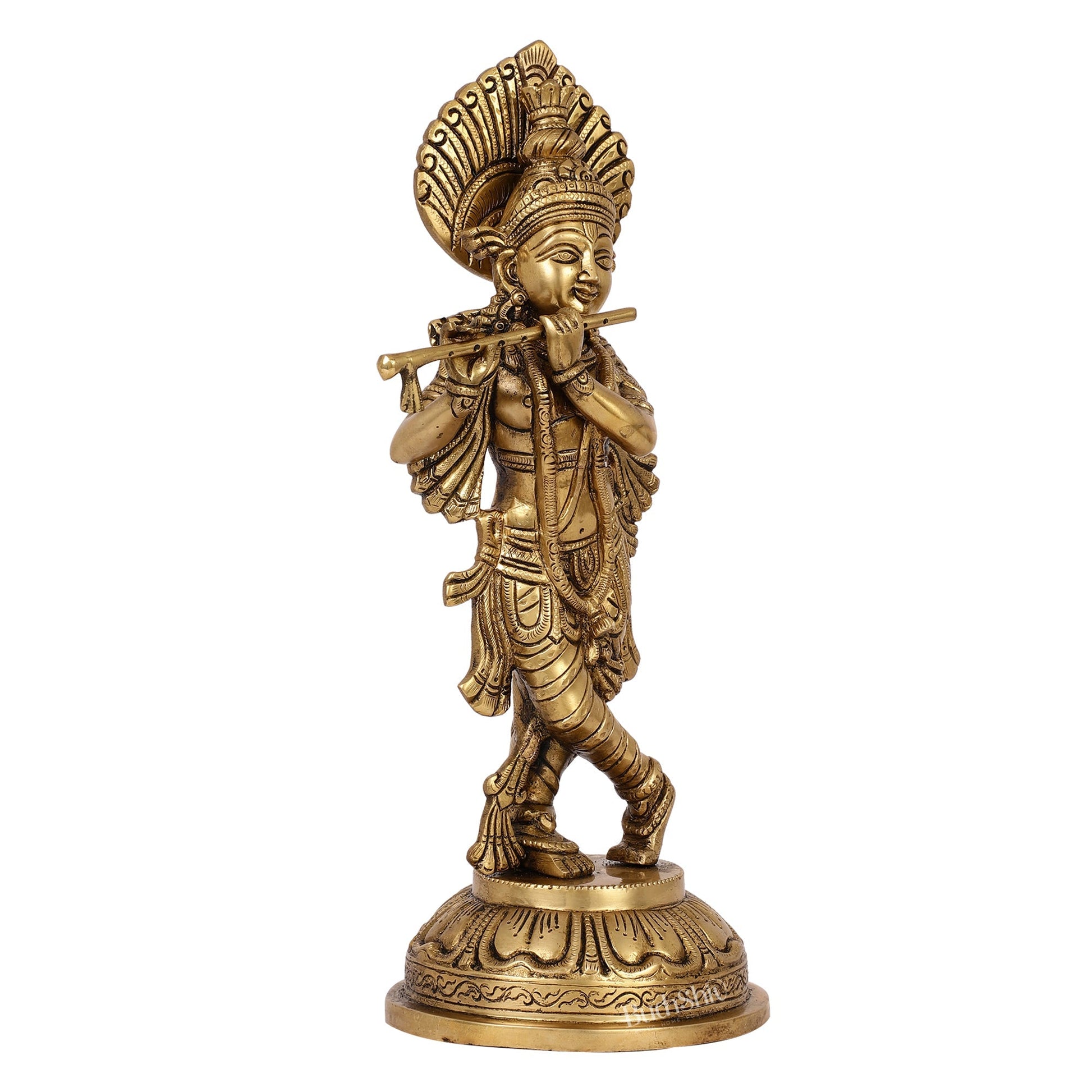 Brass Handcrafted Ever Smiling Shri Krishna idol - 15 "