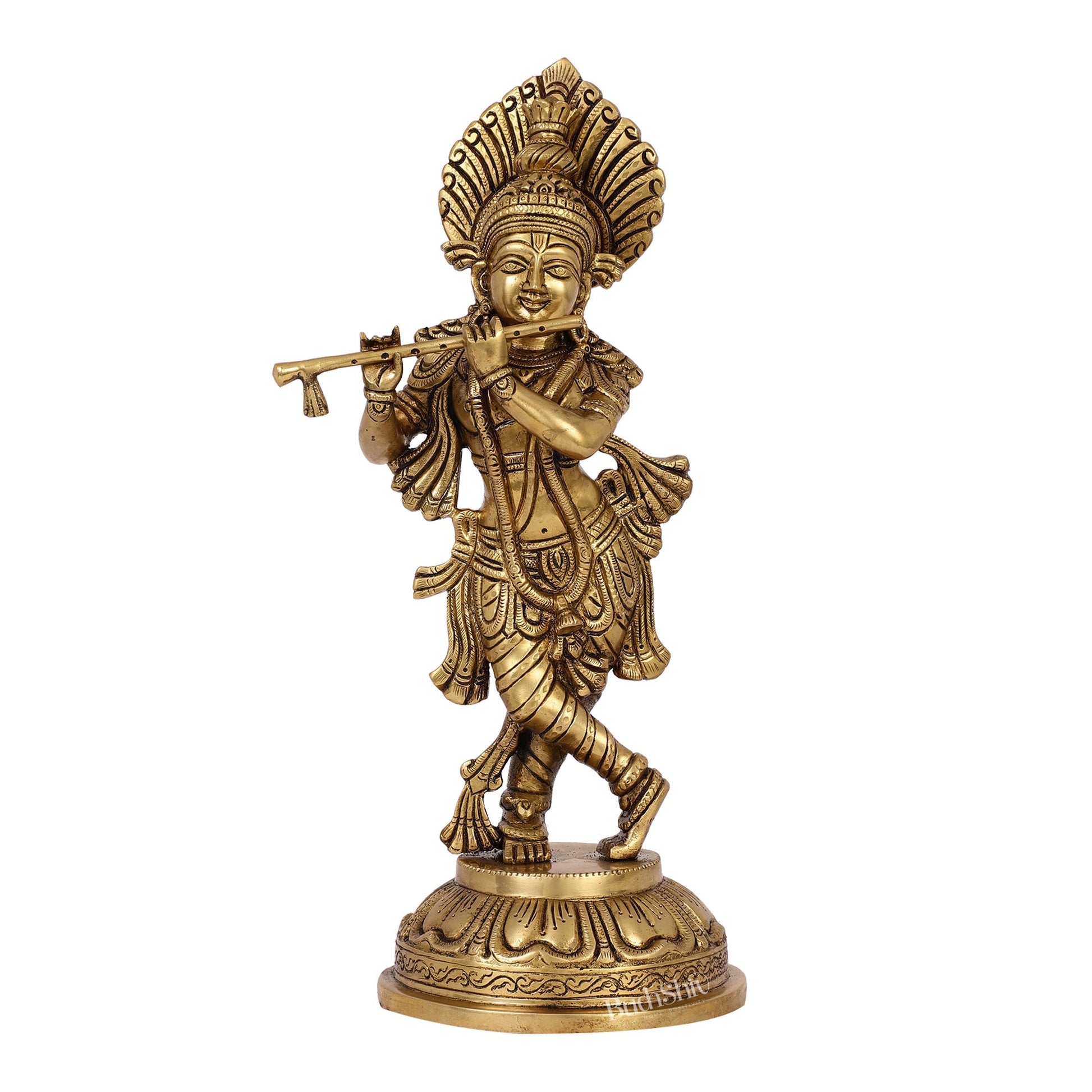 Brass Handcrafted Ever Smiling Shri Krishna idol - 15 "