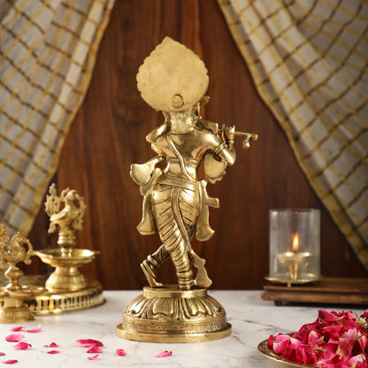 Brass Handcrafted Ever Smiling Shri Krishna idol - 15 "