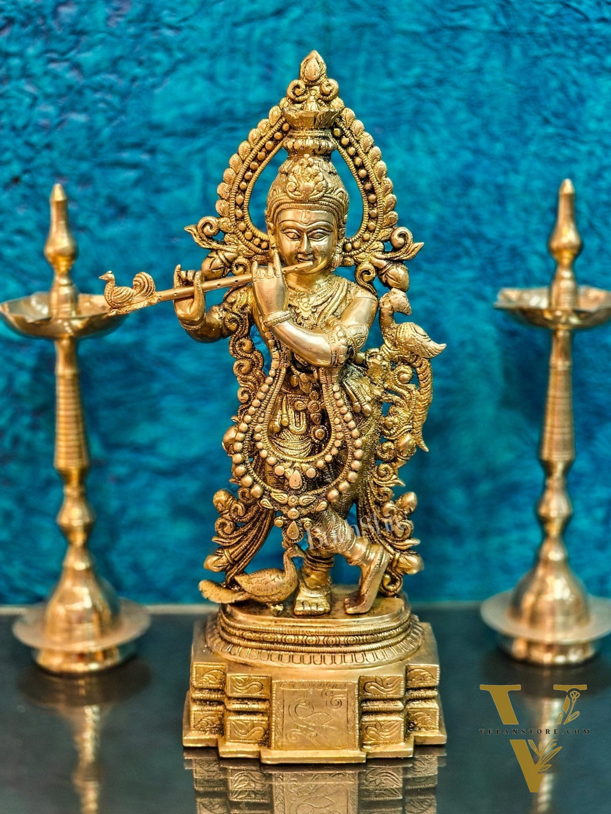 Brass Handcrafted Fine Quality Krishna Idol | Height 19 inch