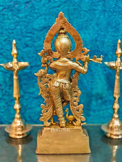 Brass Handcrafted Fine Quality Krishna Idol | Height 19 inch